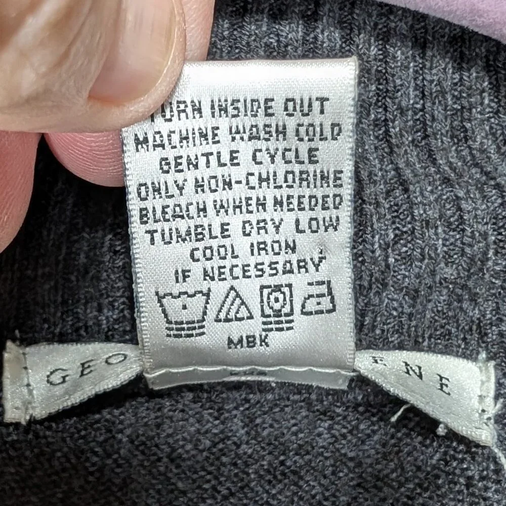 Geoffrey Beene Pullover Dark Gray Quarter-Zip Size XL